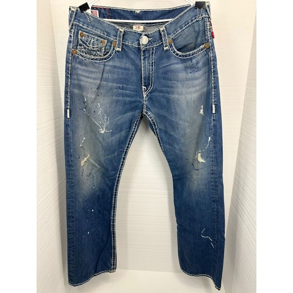 True Religion two piece embellished  jean jacket and Pants-Size:38.   Jacket X/L - Picture 8 of 14